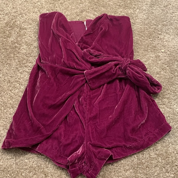 NWT free people purple velvet party ROMPER size large - Picture 11 of 15